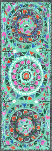 Suzani Mint Magic Carpet Yoga Mat Suzani Mint Magic Carpet Yoga Mat